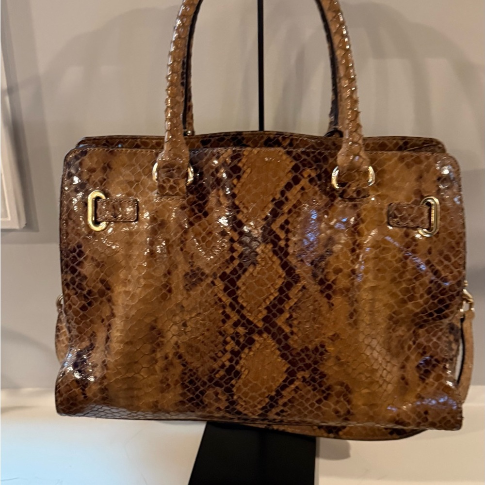 MICHAEL Michael Kors Hamilton Python-Embossed Lea… - image 2